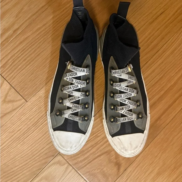 Dior Navy/Black and White Canvas Sneakers - Picture 9 of 10